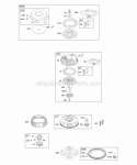 Rewind Starter Flywheel Diagram and Parts List for 28B702-0124-01  Briggs and Stratton Engine